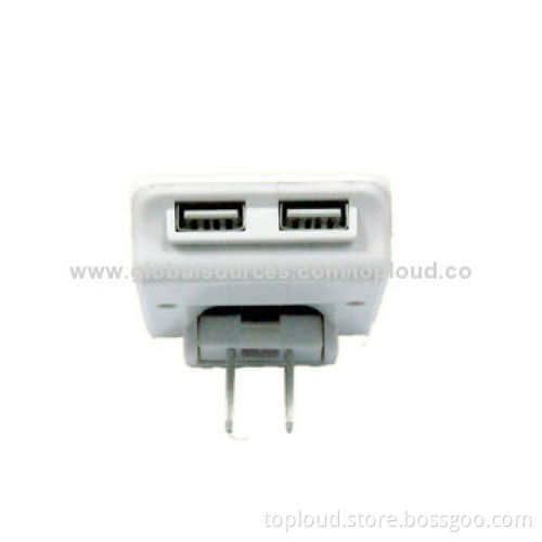 Travel Charger Mobile Phone and Smartphone, Dual USB, with 5V/2.1A Output